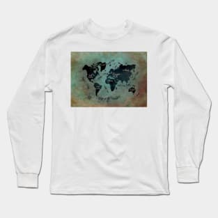 world map  #map #worldmap Long Sleeve T-Shirt